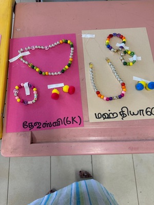 Jewelry making and coconut leaves basket weaving - Jai Arts & Culture Singapore